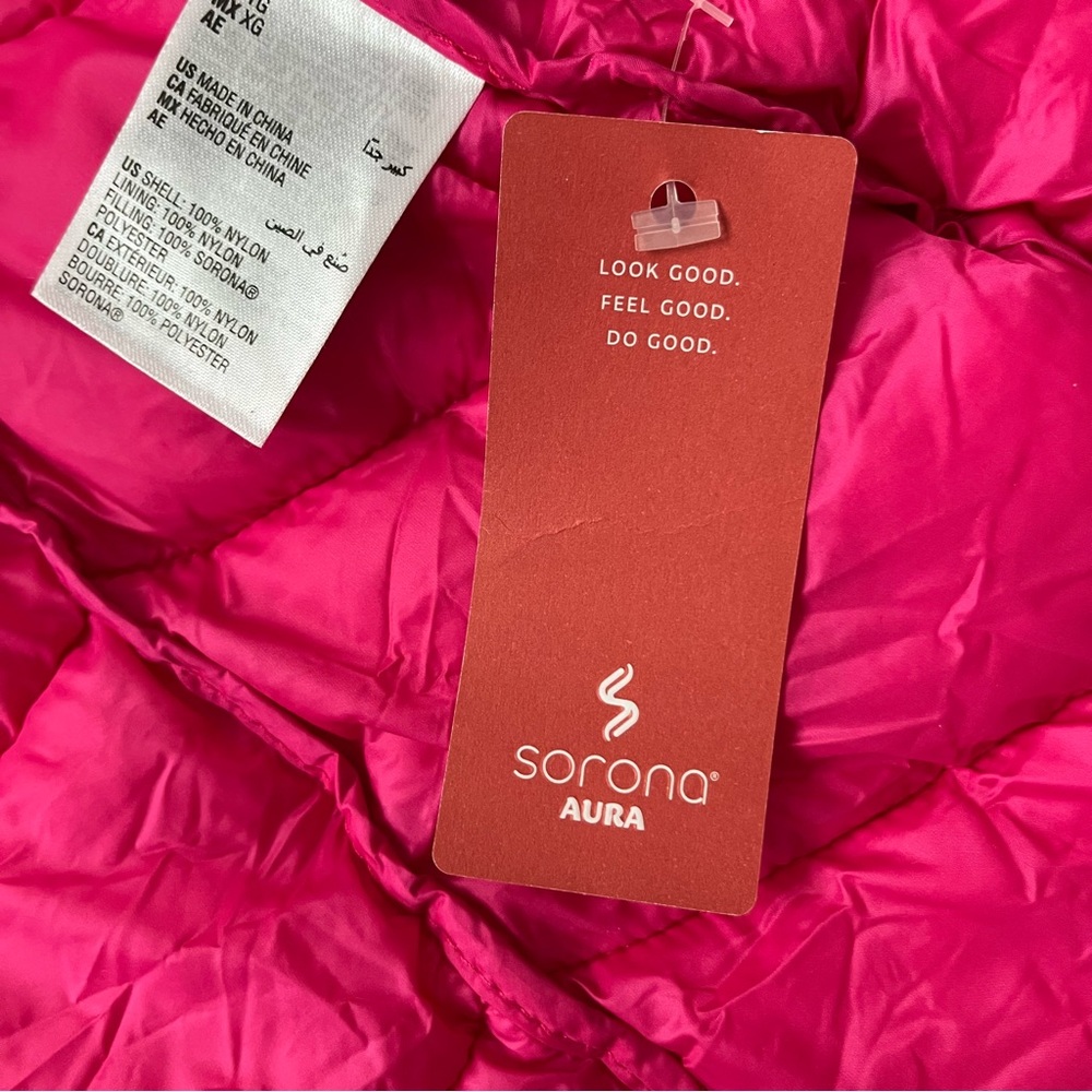 Down Alternative Packable Puffer Jacket XL Pink C… - image 9